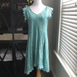 Boho blue lace dress